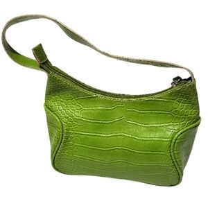 Y2K Green Tommy Hillfiger Faux Crocodile-Embossed Women's  Bag 2000's